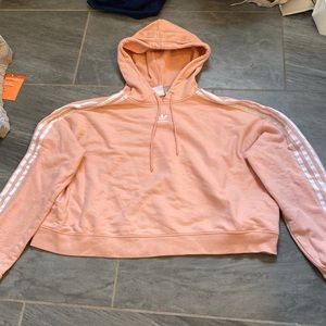 Coral adidas cropped hoodie child large